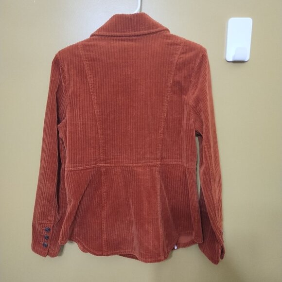 Cabi Double-Breasted Fitted Brown Soft Thick Corduroy Jacket M Boho Academic - Picture 6 of 7